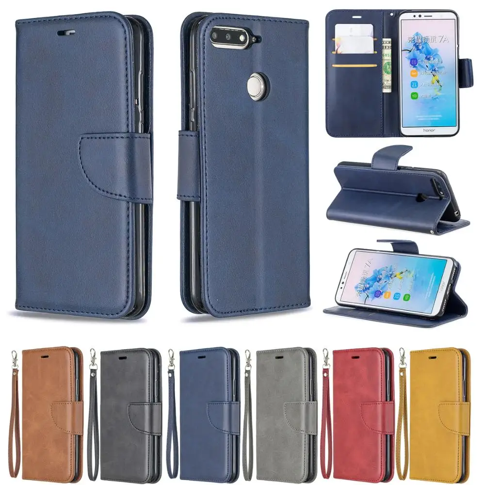 

Flip Leather Wallet Case For Huawei Y6 2018 Cover Fashion Vintage Phone Magnetic PU Silicone Case For Huawei Honor 7A Cover Capa