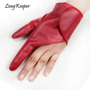 

Long keeper Ladie's Party Dance Gloves Fitness Gloves For Women Men High Quality Leather Gloves Half-finger guantes mujer G79