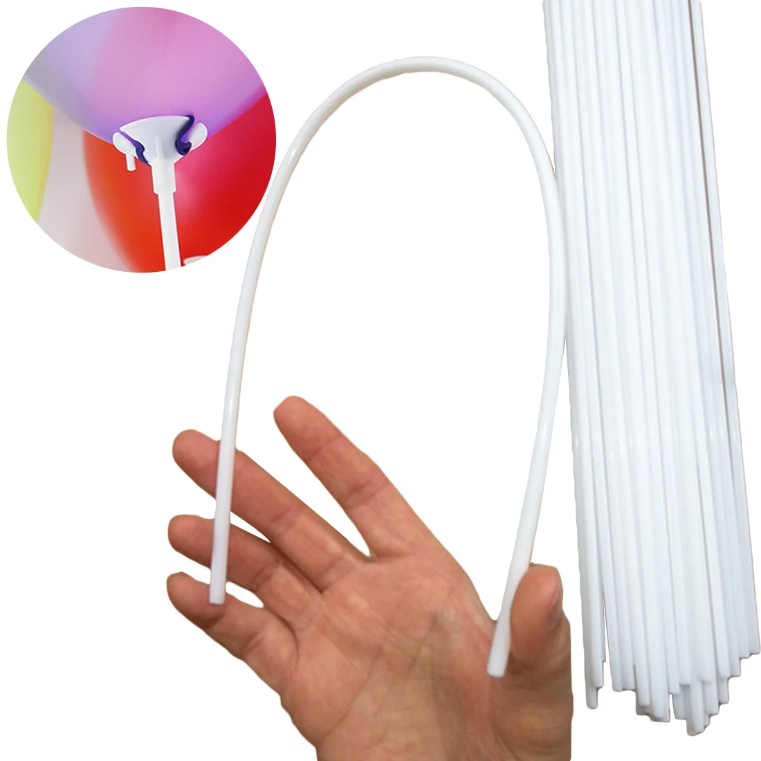 

20 Sets/lot 40cm Balloon Stick White Rods Balloons Holder Sticks with Cup Party Supplies Wedding Party Decoration Accessories