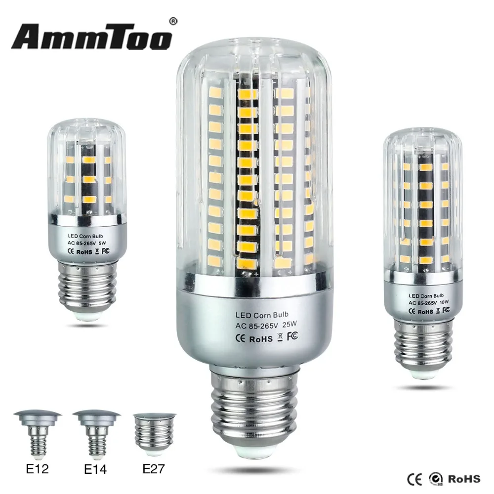 E27 E26 E12 Light Corn Bulb Cool White 5736LED Lamp 3W 5W 7W 9W 12W AC220V 110V