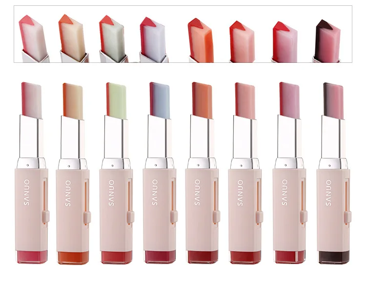 

Brand Moisturizer lipstick makeup beauty gradient color Korean style Two color tint lip stick lasting waterproof lip balm