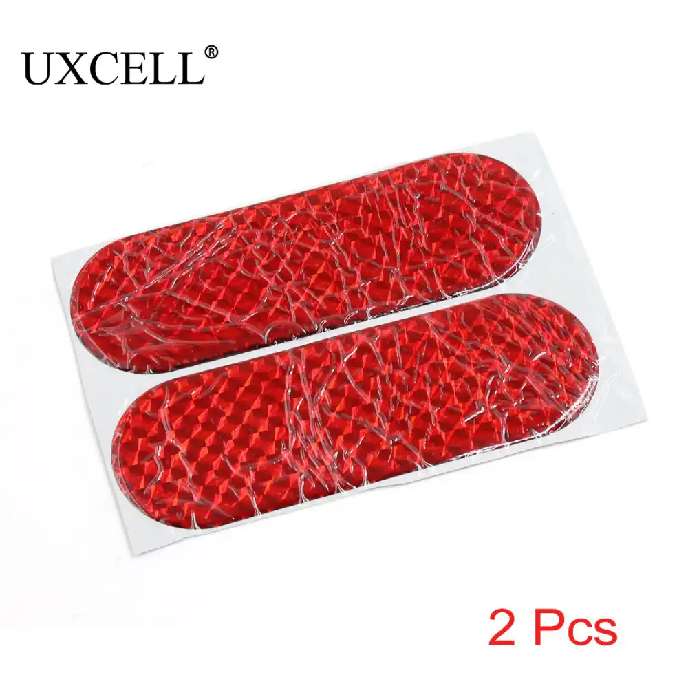 UXCELL 12 см x 4 см авто наружная декоративная наклейка s Наклейка-на отражающую наклейку 2 шт. красная Предупреждение ющая Защитная отражающая лента - изображение
