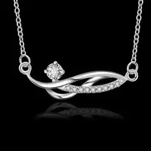 High Quality retail cheap Woman Silver Necklace Jewelry Gem ZirconN507