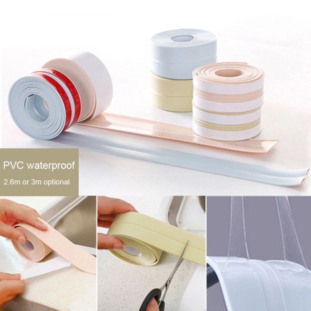 

Self Adhesive Kitchen Ceramic Sticker Waterproof Anti-moisture PVC Sticker Bathroom Wall Corner Line Sink Stickers 300cm*260cm