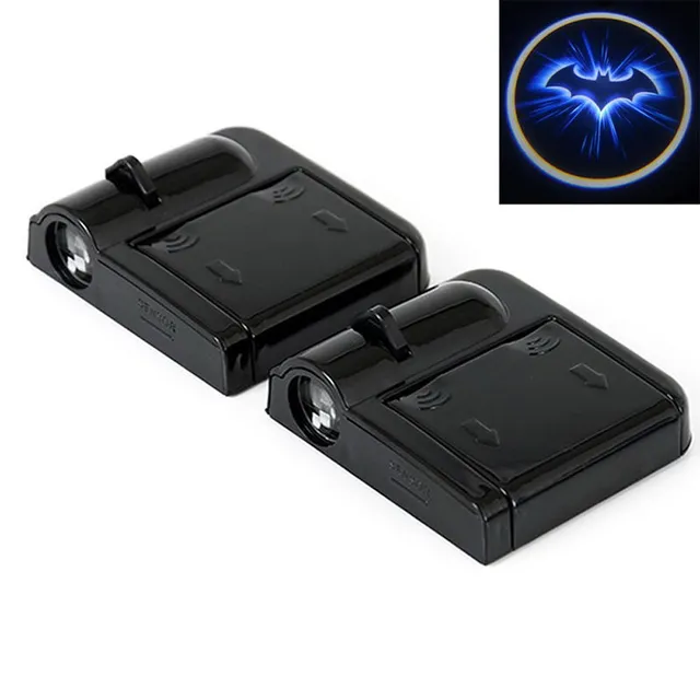 2pcs Wireless No Drill Type Car Door Welcome Light Logo Badge Lights 2pcs Wireless No Drill Type Car Door Welcome Light Logo Badge Lights Led Laser Ghost Bat Shadow Projector Lamp Auto Automobiles
