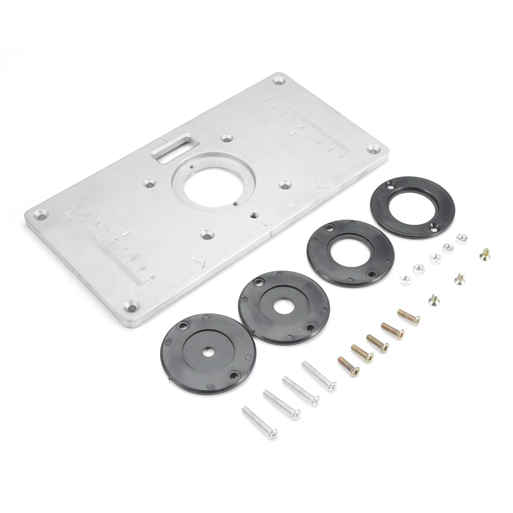 

Aluminum Alloy Router Table Insert Plate Woodworking Trimming Machine Flip Board Kit Durable DIY Woodworking Machinery Parts