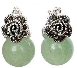 

11.23 Handmade Vintage Jade Sterling Silver Earrings Discount 35%