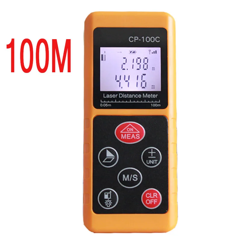 

Laser Distance Meter 100m 328ft Dust Protected Rangefinder CP-100C Laser Range Finder Medidor Measure Area/Volume Tool