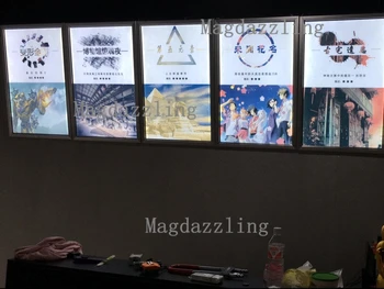 

7PCS A2 LED Lighted Up Movie Poster Frame Home Theater Wall Mounted LED Illuminated Aluminum Frame Poster Light Box for Cinema