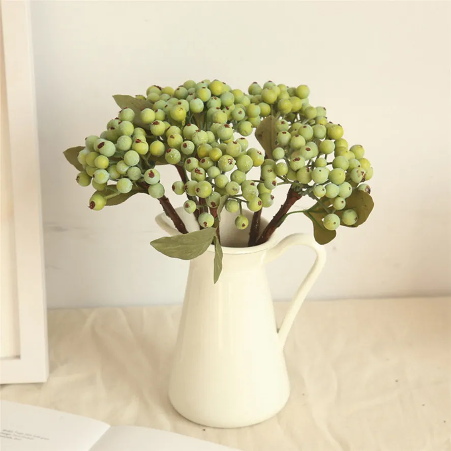 

New Artificial Fruit 1PC Single Bean Simulation Artificial Flower Plant Fake Flower Small Berry Christmas Decor 0110#30