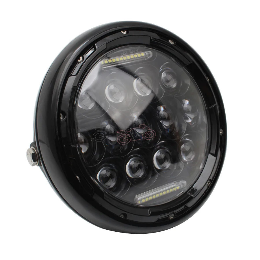 Универсальный " светодиодный налобный фонарь для мотоцикла Hi/Low Beam для Harley Fat Boy FLSTF Lo FLSTFB Touring Trike Softail Honda