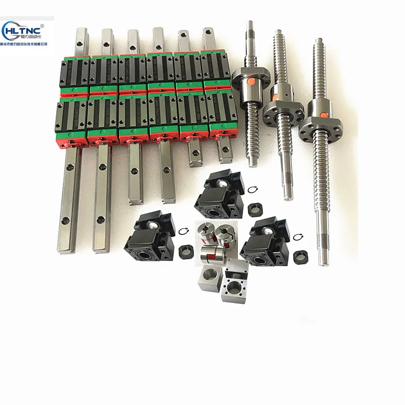 

best price ball screw SFU1605 &6Pcs linear guide HGR20-500/800/1500mm+12pcs HGH20CA & BK/BF12 & coupler