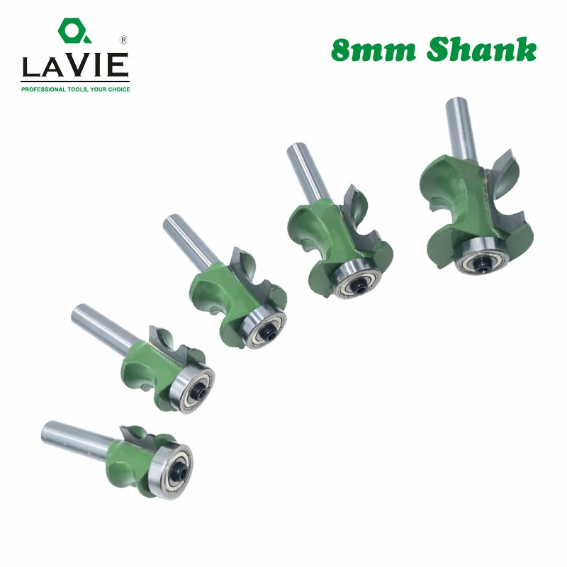 LA VIE 5 PCS 8mm Shank Bullnose Half Round Bit
