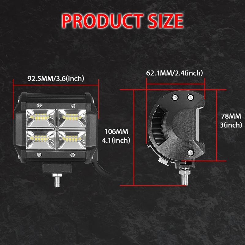 Лампа Worklight 4 дюйма 42 Вт 48 Вт 60 Вт внедорожный тонкий рабочий свет 12 в свет интерьер led 4x4 led трактор фара дальнего света для лодок