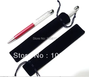 

Wholesale large discount 1000pcs/lot velvet pen bag pen pouch pen case with rope for blac&dark blue k color
