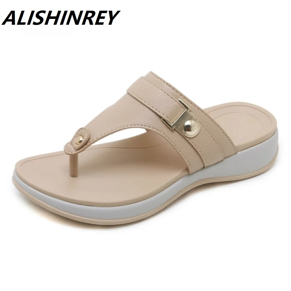 

ALISHINREY Wedges Slipper Women Shoes Platform Comfortble Flip-flops Summer Casual Rome Newest Soft Lightweight Women Shoes