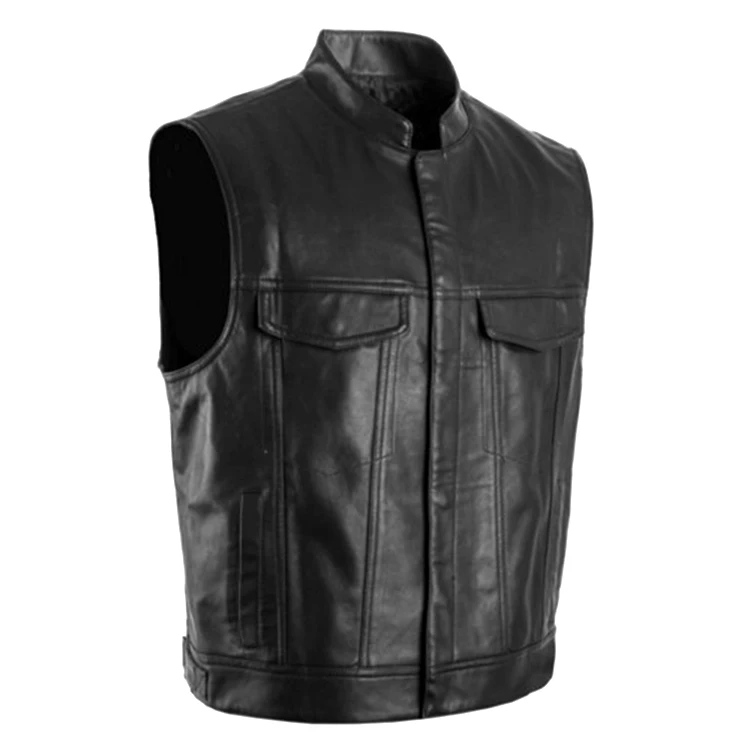 

Newest High Quality PU Motorcycle Vest For Man jacket Vest Waistcoat Motor Biker Vest Jacket Live to Ride Black Waistcoats vest