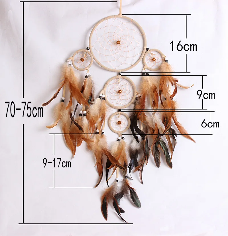 5 колец DIY ловец снов ветряные колокольчики с пером кулон чистые ремесла домашние декоративные украшения творческие подарки Дивали