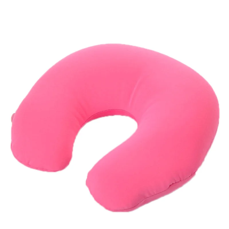 Urijk u-образная подушка для путешествий на шею, складная воздушная подушка для шеи, надувная, портативная, удобная, для деловых поездок, для улицы, Прямая поставка - Цвет: pink red