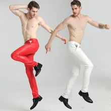 Новое поступление повседневная мужская одежда модные однотонные мужские мотоциклетные брюки корейские облегающие обтягивающие брюки больших размеров