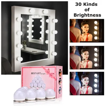 

Hollywood LED Vanity Light Bulb 30 Kind of Brightness Wall Lamp Makeup Mirror Strip DesktopTable Dressing Room Bathroom Cosmetic