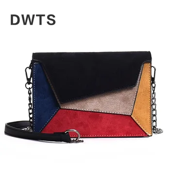 

Fashion Quality Leather Patchwork Messenger Bag Women Female Chain Strap Shoulder Bag Small Criss-Cross Ladies' Flap Bags Women