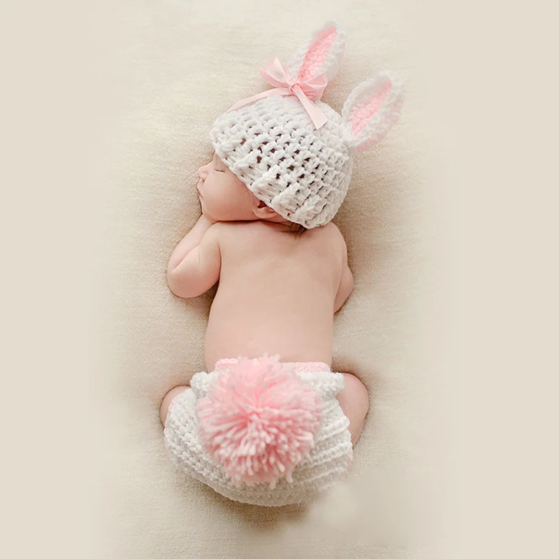 Details about   Newborn Baby Bunny Rabbit Crochet Knitted Photography Props Newborn Baby Outfits