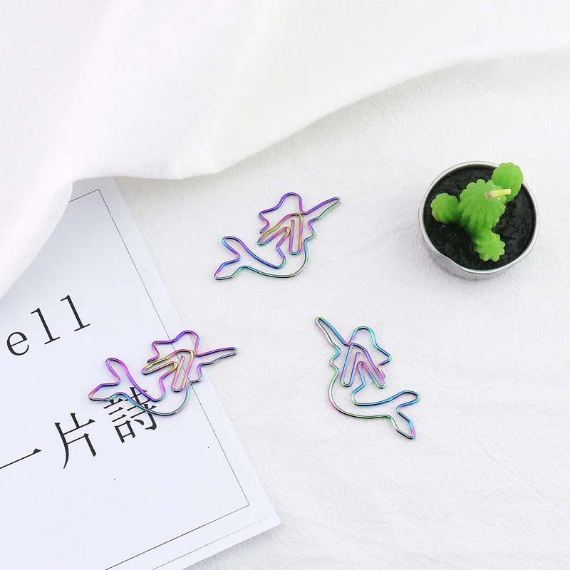 

TUTU colorful rainbow paper cilp Butler in the Home Mermaid Shaped Paper Clips Great For Paper Clip Collectors Office Gift H0158