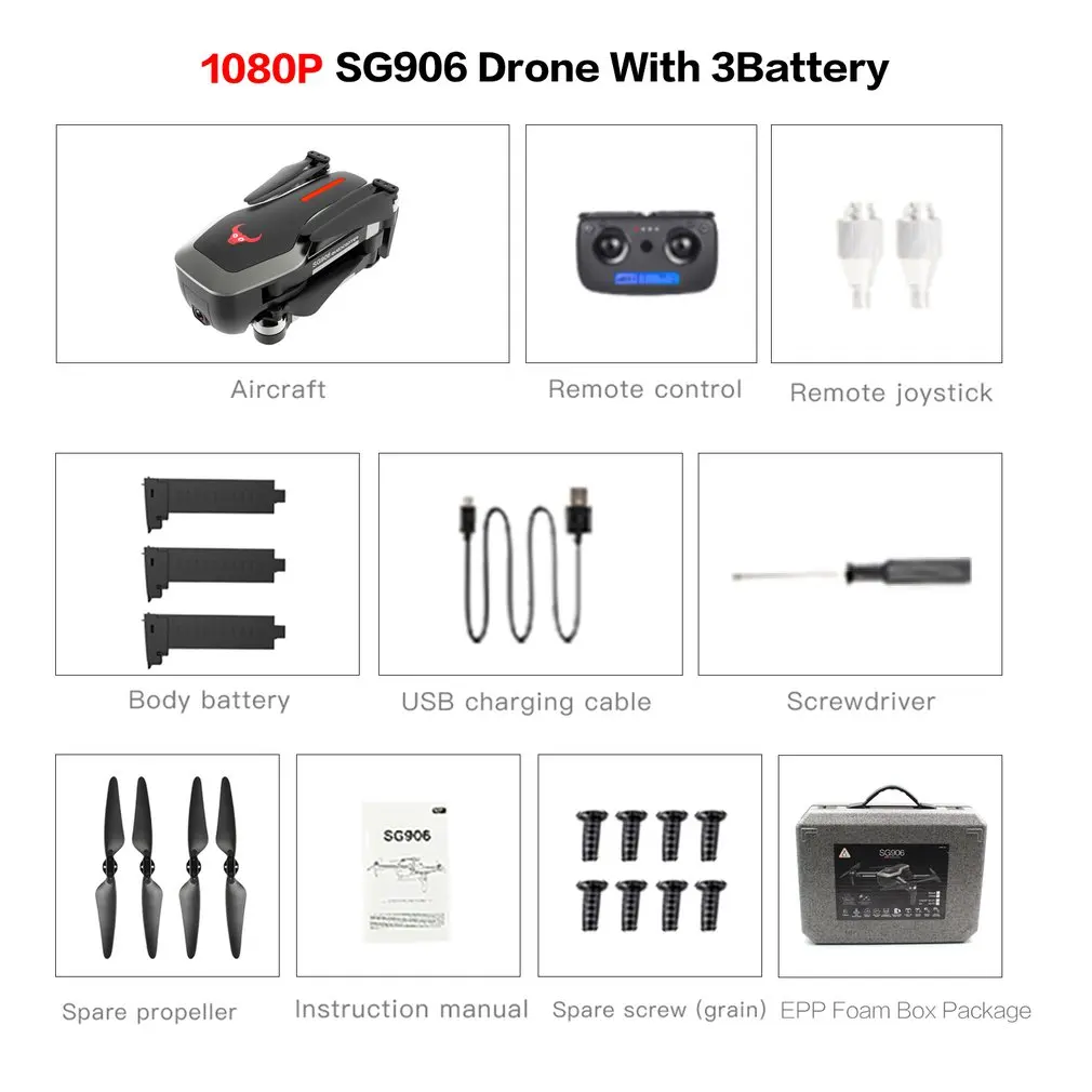 SG906 gps 5G wifi FPV RC Дрон 4K бесщеточный селфи Дрон с камерой HD RC Квадрокоптер складной Дрон VS Visuo XS816 F11 Дрон - Цвет: 1080P 3BAT FB B