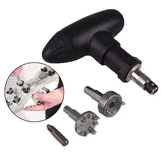 Ratchet Action Spike Wrench with Interchangeable 2 Pin, Extractor, and