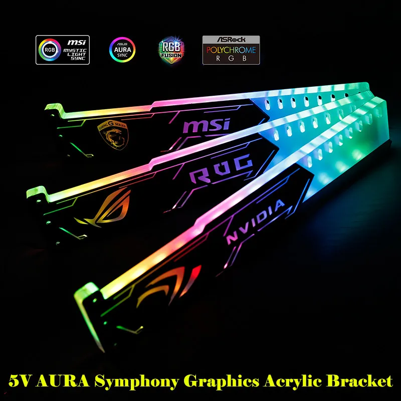 Avoid deformation of the graphics card partner light 5V aura acrylic support using gpu light rgb switchable afbeelding