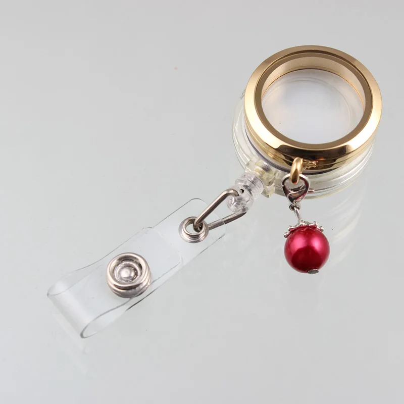 30mm Stainless Steel Badge Reel Floating Locket Pendant With