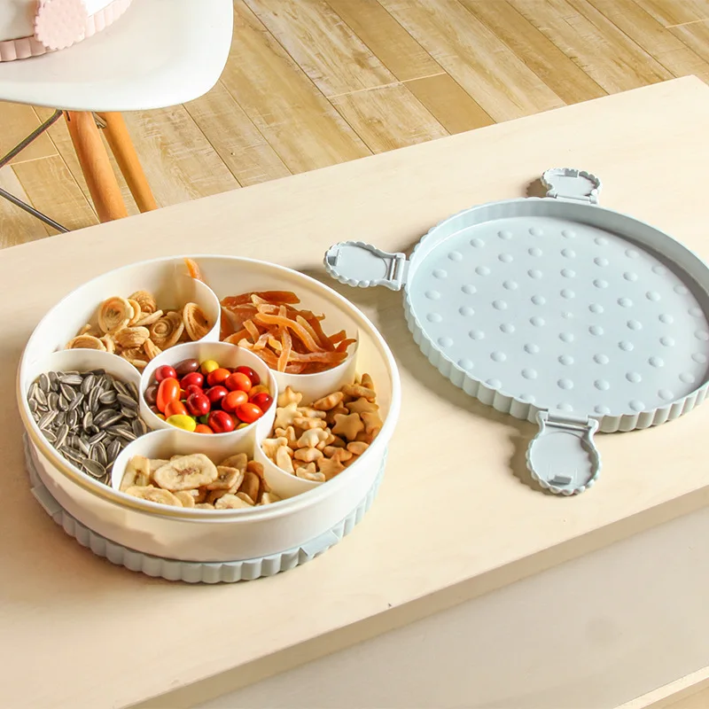 

1Pcs Cover PP Plastic Trays Home Creative Storage Box Snack Tray Living Room Candy Dish Melon Dish Multifunction Quality