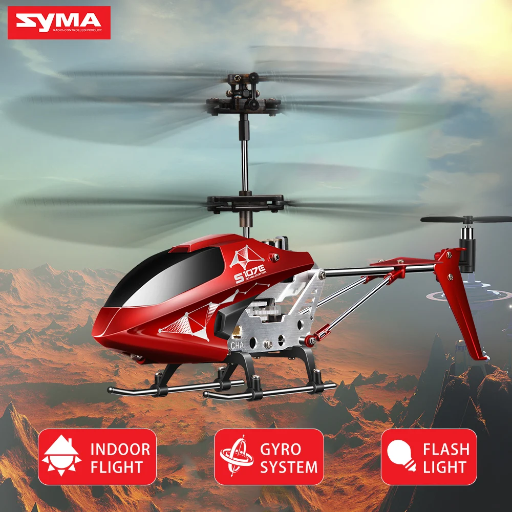 SYMA s107e 3ch 2.4 ГГц крытый вертолет сплав сильная анти-шок Мощность Системы vertiplane