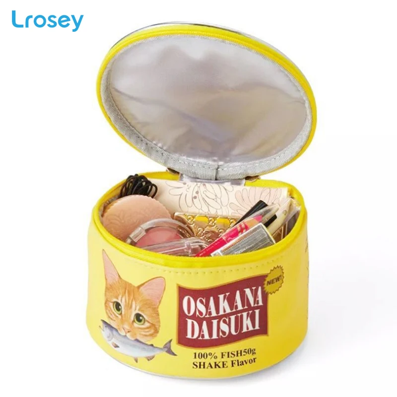 Cat Fish Canned Makeup Organizers Waterproof wash large capacity cosmetic Storage Box New creative ins girls Travel Cosmetic Bag Cat Fish Canned Makeup Organizers Waterproof wash large capacity cosmetic Storage Box New creative ins girls Travel Cosmetic Bag