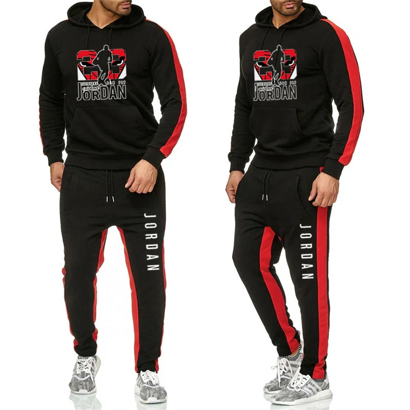 New 2019 Brand Tracksuit Fashion Jordan Men Sportswear Two Piece Sets All Cotton Fleece Thick Hoodie+Pants Sporting Suit Male New 2019 Brand Tracksuit Fashion Jordan Men Sportswear Two Piece Sets All Cotton Fleece Thick Hoodie+Pants Sporting Suit Male