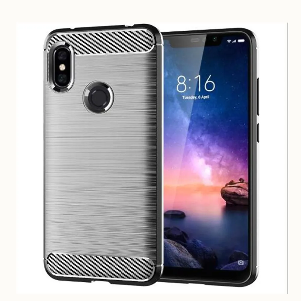 Carbon Fiber Cover For Xiaomi Redmi Note 6 Case Rubber Silicone Phone Cases For Xiaomi Redmi Note 6 Pro Back Case 