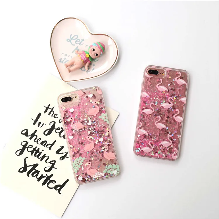 Милый розовый чехол для телефона с фламинго мягкий ТПУ iPhone 6 s plus 7 8 iphone