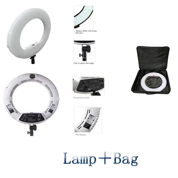 

Yidoblo White FS-480II Photography/Photo/Studio 18 480 LED Ring Light 5600K Dimmable Camera Ring Video Light Lamp + bag