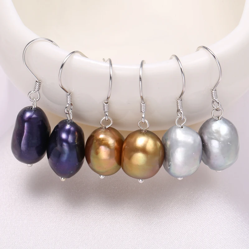 925 SS 9-10mm Baroque Pearl Earrings