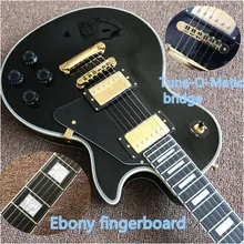 Best Price Top Quality LP Custom Shop Black Color Electric Guitar EBONY fingerboard with  Best Price Top Quality LP Custom Shop Black Color Electric Guitar EBONY fingerboard with