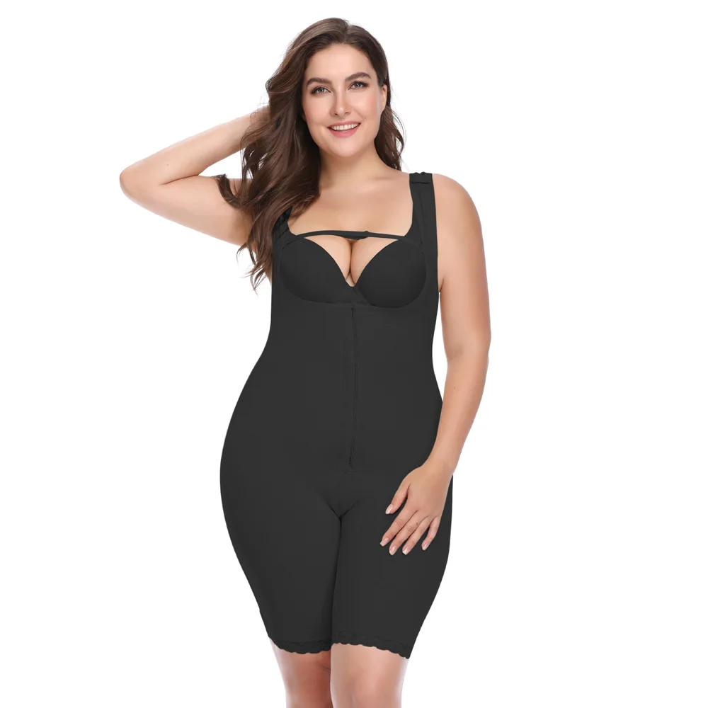 One Piece Body Shapers Women 6xl Firm Control Slimming Shapewear Plus Size Thigh Reducer Modeling Strap Waist Trainer Bodysuit