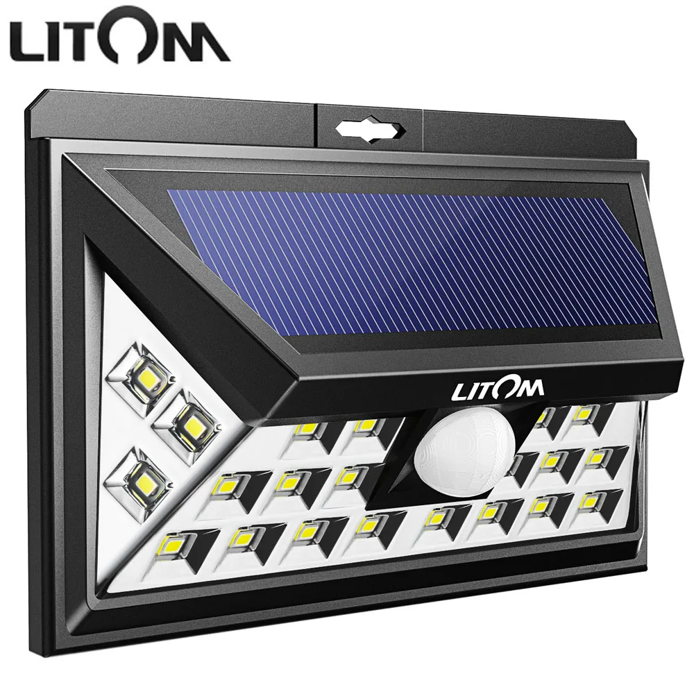 

Litom 24 LED Solar Lighting Outdoor Motion Sensor Solar Lampion Wide Angle Emergency Wall Waterproof Night Garden Path Light