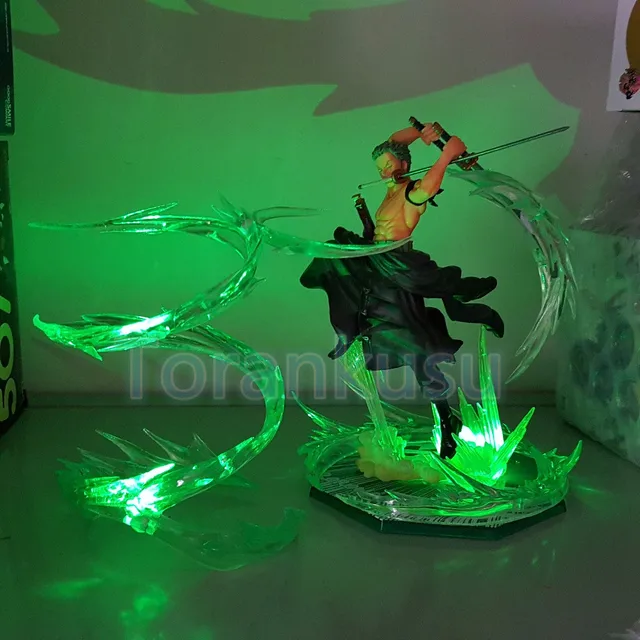 Best Offers One Piece Action Figure Roronoa Zoro Battle Ver. With LED Effect DIY Display Toy Anime One-Piece Figure Zoro DIY87