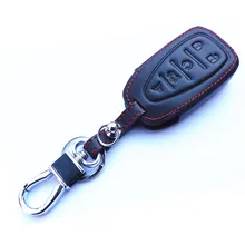 WFMJ Black Genuine Leather Smart Remote 5 Buttons Key Chain Holder Cover Case For HYQ4EA 2016 2017 Chevrolet Camaro Malibu Cruze nan zi han leather car key fob cover case for chevrolet chevy 2016 2017 malibu 2018 cruze camaro key chain holder accessories