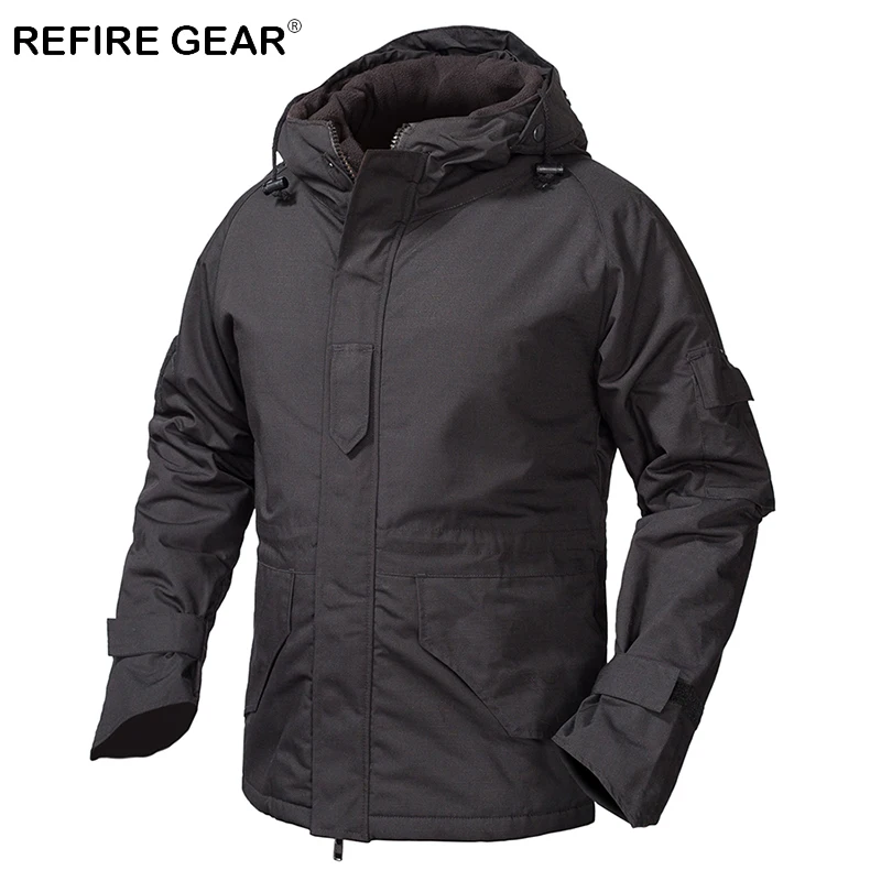 ReFire Gear Winter Outdoor Fleece Tactical Windbreaker Jacket Men