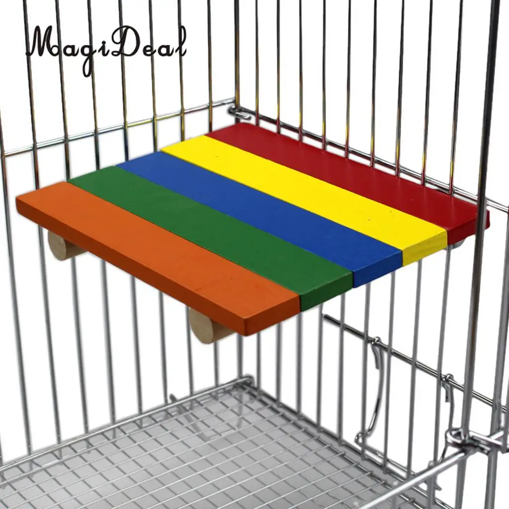  Small Pet Wooden Cage Platform Shelf Stand Board for Puppy Pet Hamster Squirrel Mice Rat Guinea Pigs
