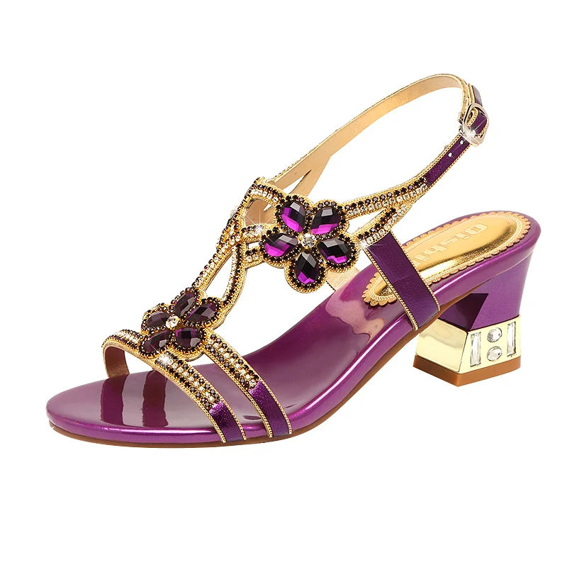 

Moraima Snc 2019 New Style Crystal Sandals Female Summer High Heels Fashion Comfort Lady Sandals