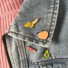 

New LNRRABC Fashion Cartoon Banana Avocado Mini Fruit Style button Collar Brooch lapel Pin broches jewelry spille da donna badge