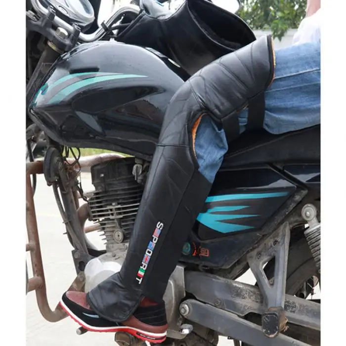 2 Pcs Motorcycle Leather Knee Pads Plush Thickening Windproof Waterproof Warm Leg Protector FK88